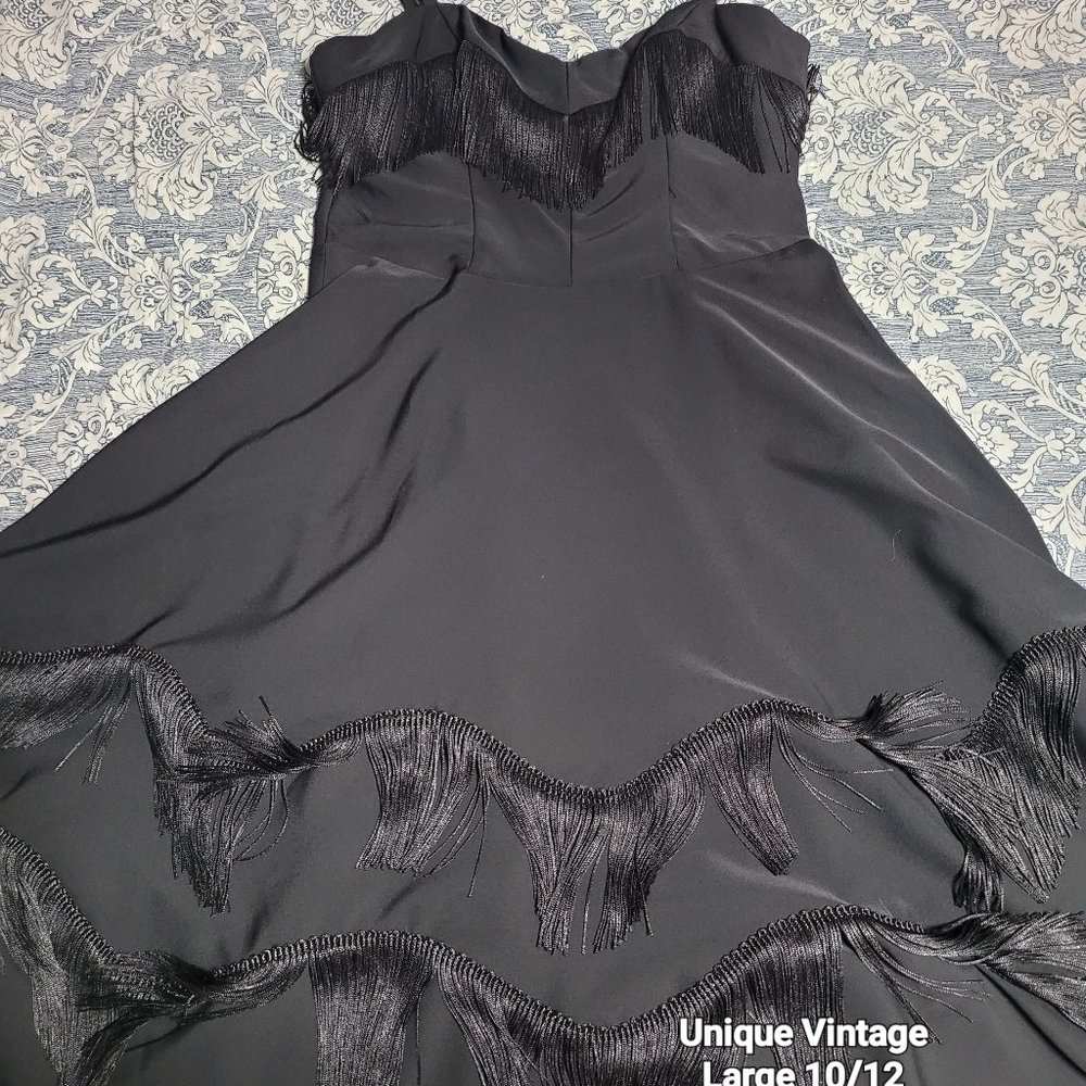 Unique Vintage Western Swing Dress Black Large/Medium